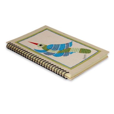 Alternate image for Bird Themed Handpainted Blank Journal from India Freedom