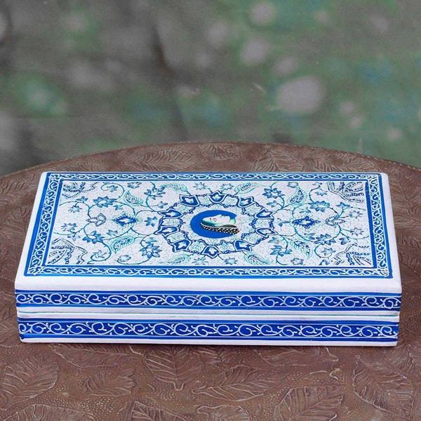 Alternate image for Velvet-Lined Papier Mache Wood Box with Mughal Queen Motif Queens Grandeur