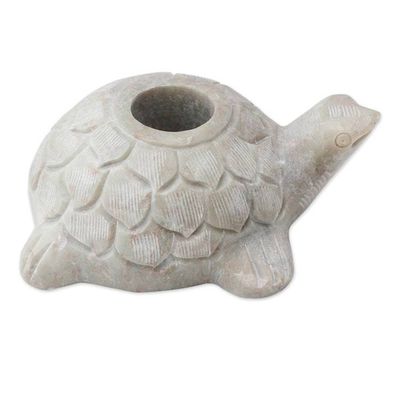 Alternate image for Turtle Candle Holders Hand Carved from Soapstone Pair Turtle Delight