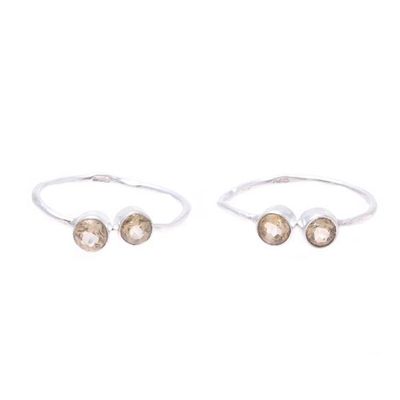 Alternate image for Sparkling Citrine Toe Rings Crafted in India Twin Elegance