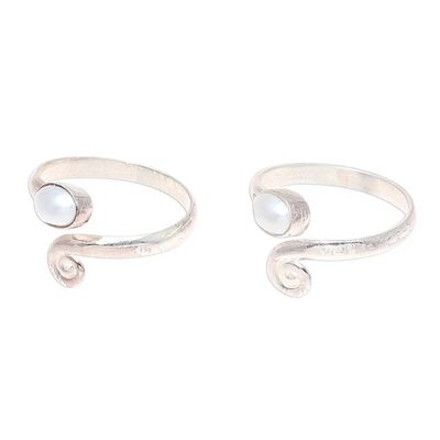 Alternate image for Cultured Pearl Toe Rings Crafted in India Glowing Flair