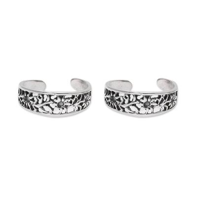 Alternate image for Floral Openwork Sterling Silver Toe Rings from India Pair Floral Trellis