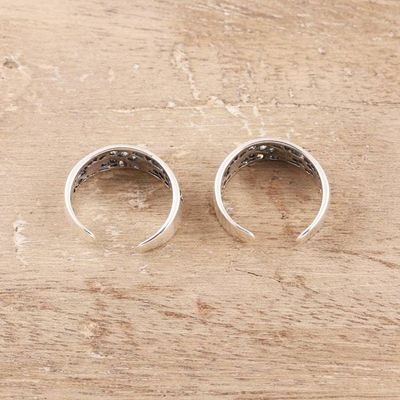 Alternate image for Floral Openwork Sterling Silver Toe Rings from India Pair Floral Trellis