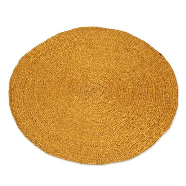Alternate image for Round Handwoven Jute Area Rug in Maize 3 Feet Diameter Circular Beauty in Maize