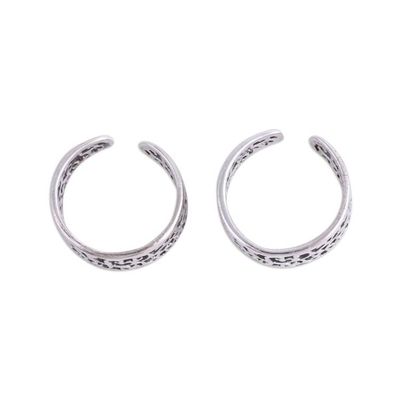 Alternate image for Artisan Crafted Sterling Silver Toe Rings Pair from India Alluring Vines
