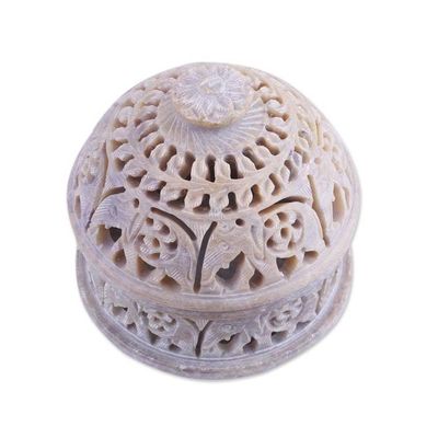Alternate image for Elephant-Themed Soapstone Decorative Jar from India Elephant Alliance