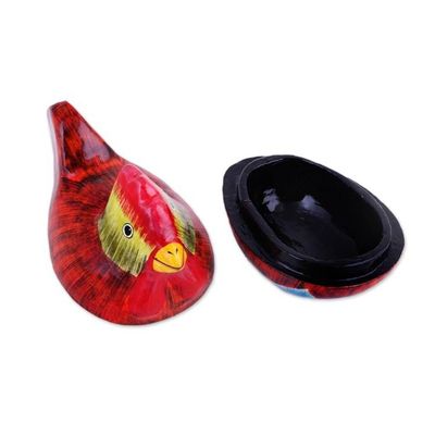 Alternate image for Hand-Painted Papier Mache Rooster Decorative Box from India Morning Rooster