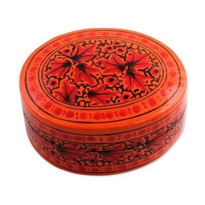 Alternate image for Orange and Red Papier Mache Decorative Box from India Serene Delight