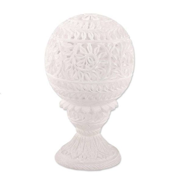 Alternate image for Vine Pattern Alabaster Tealight Holder from India Vine Dome
