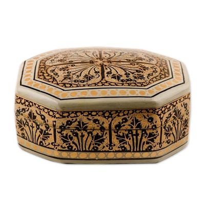 Alternate image for Black and Gold Hand Painted Decorative Wood Box Srinagar Legacy
