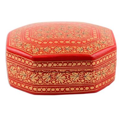 Alternate image for Elegant Papier Mache and Wood Trinket Box Kashmir Radiance