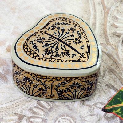 Alternate image for Heart-Shaped Hand Painted Decorative Box Srinagar Heart