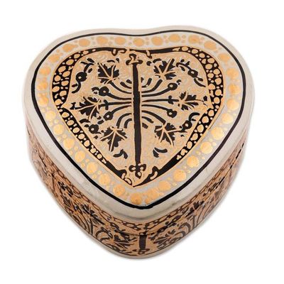 Alternate image for Heart-Shaped Hand Painted Decorative Box Srinagar Heart