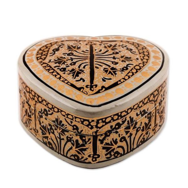 Alternate image for Heart-Shaped Hand Painted Decorative Box Srinagar Heart