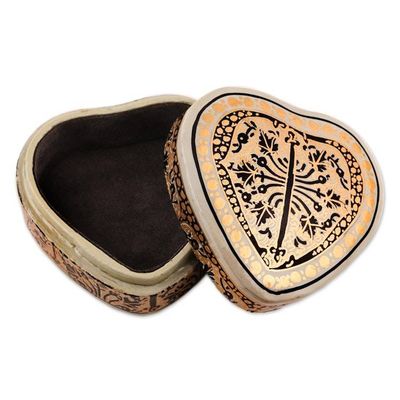 Alternate image for Heart-Shaped Hand Painted Decorative Box Srinagar Heart