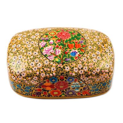 Alternate image for Hand Painted Floral Papier Mache Box Kashmir Blossoms