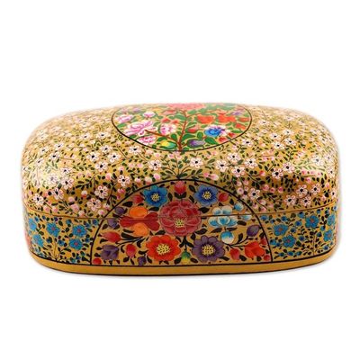Alternate image for Hand Painted Floral Papier Mache Box Kashmir Blossoms