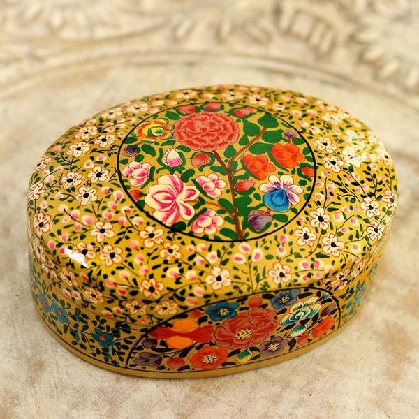 Alternate image for Handmade Papier Mache Decorative Box from India Kashmir Essence