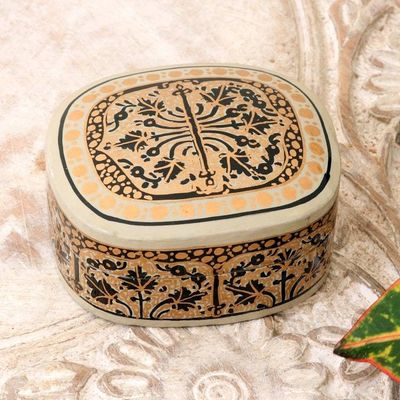 Alternate image for Artisan Crafted Hand Painted Papier Mache Box Srinagar Beauty