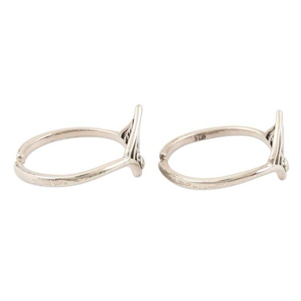 Alternate image for Handmade Sterling Silver Toe Rings from India Pair Diamond Tiara