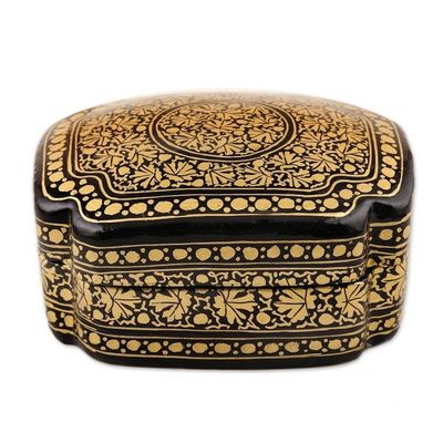 Alternate image for Hand Painted Black and Gold Decorative Box Kashmir Night