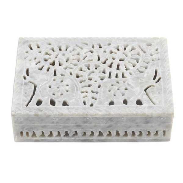 Alternate image for Hand Crafted Decorative Soapstone Elephant Box Royal Greetings