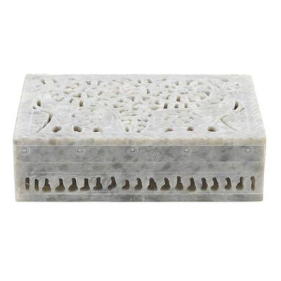 Alternate image for Hand Crafted Decorative Soapstone Elephant Box Royal Greetings
