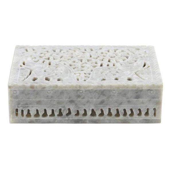 Alternate image for Hand Crafted Decorative Soapstone Elephant Box Royal Greetings