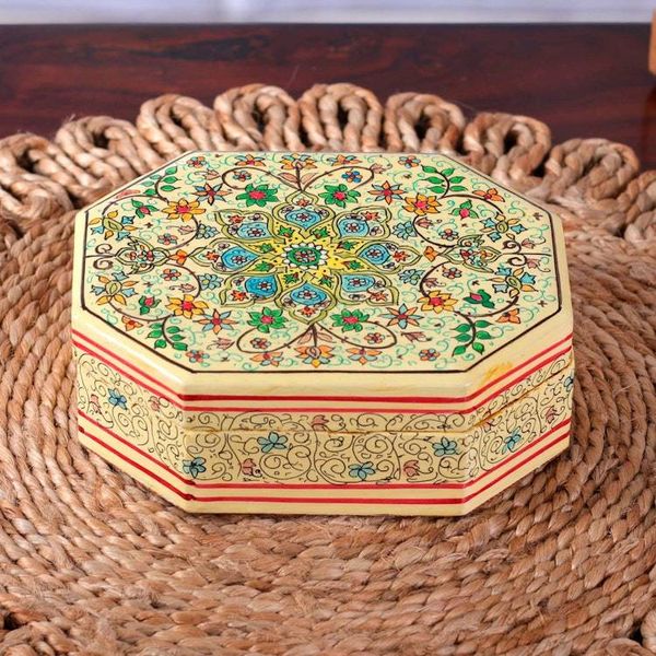 Alternate image for Handcrafted Wood and Papier Mache Box from India Persian Grandeur