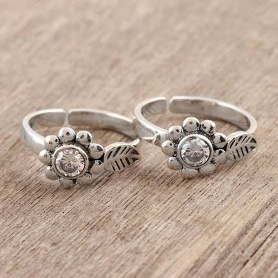 Alternate image for Flower-Shaped Sterling Silver Toe Rings from India Delightful Blooms