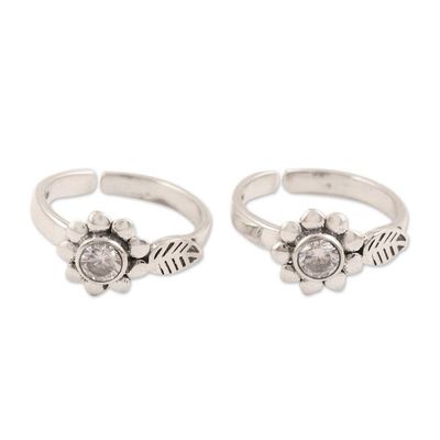 Alternate image for Flower-Shaped Sterling Silver Toe Rings from India Delightful Blooms