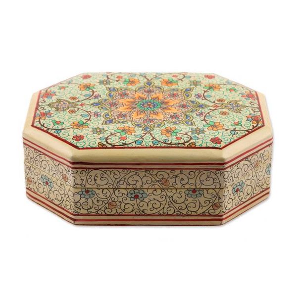 Alternate image for Handcrafted Wood and Papier Mache Box from India Persian Grandeur