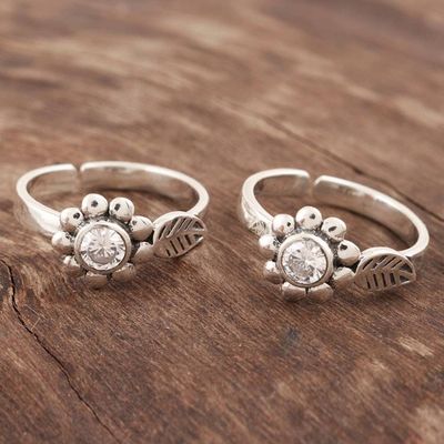 Alternate image for Flower-Shaped Sterling Silver Toe Rings from India Delightful Blooms