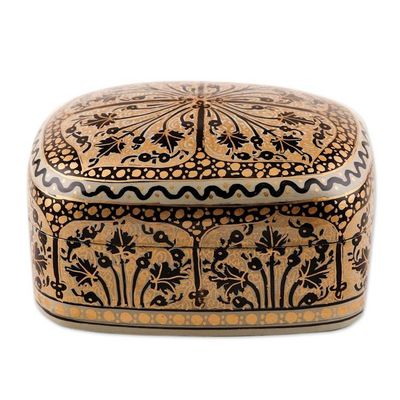 Alternate image for Hand Painted Black and Gold Decorative Box Srinagar Delight