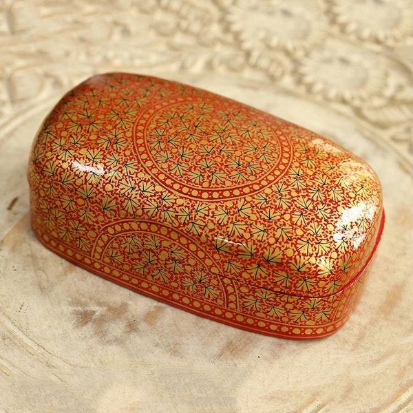 Alternate image for Small Decorative Papier Mache Box from India Kashmir Treasure