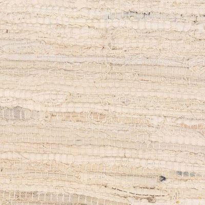 Alternate image for Beige and Azure Recycled Cotton Area Rug from India 3x4.5 Subdued Style