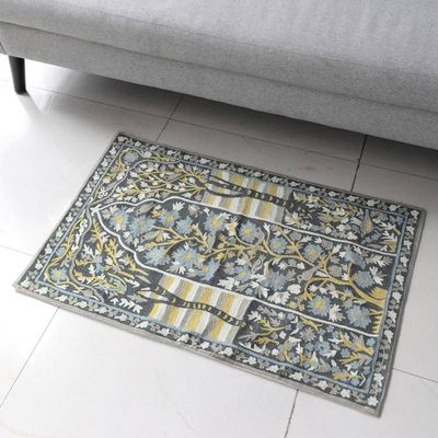 Alternate image for Chain-Stitched Wool and Cotton Tree Motif Rug Winged Paradise