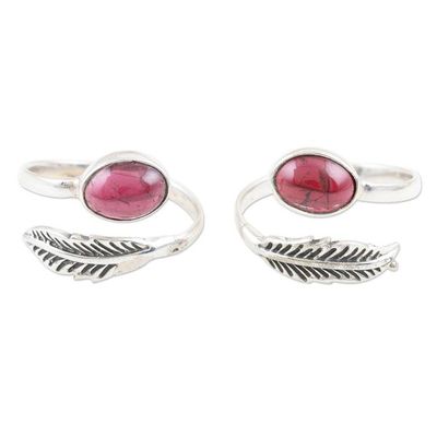 Alternate image for Garnet and Sterling Silver Toe Rings Pair Late Autumn