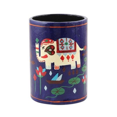 Alternate image for Hand Crafted Papier Mache Pen Holder Midnight Tale