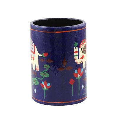 Alternate image for Hand Crafted Papier Mache Pen Holder Midnight Tale