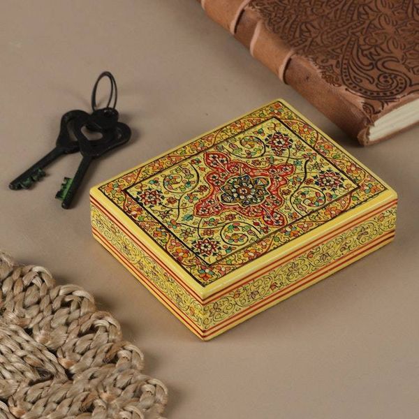 Alternate image for Wood Papier Mache Decorative Box from India Blooms in Persia