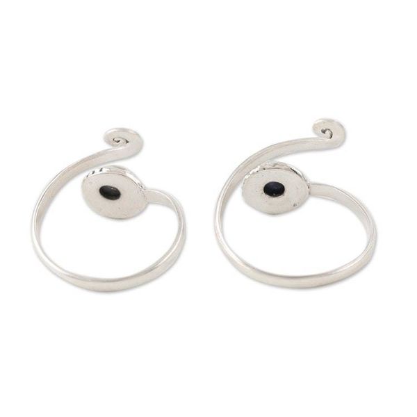 Alternate image for Sterling Silver and Lapis Lazuli Toe Rings Pair Royal Eddy