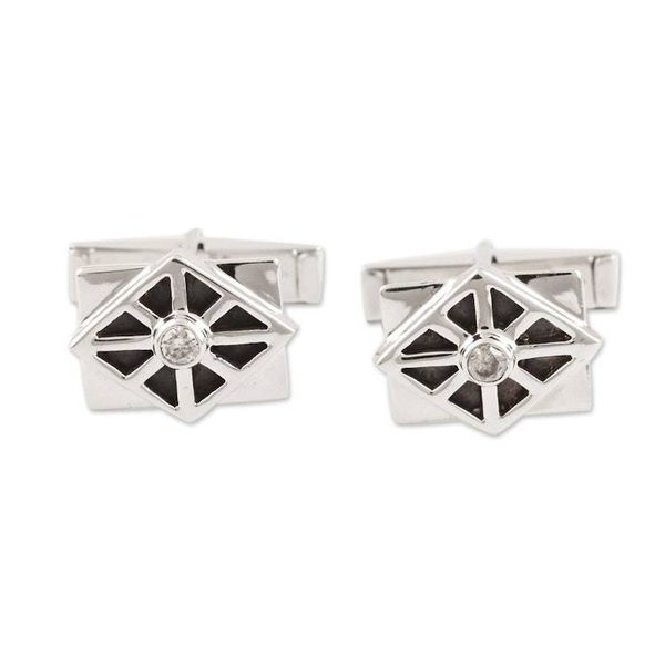 Alternate image for Mens Cubic Zirconia and Sterling Silver Cufflinks Best Dressed