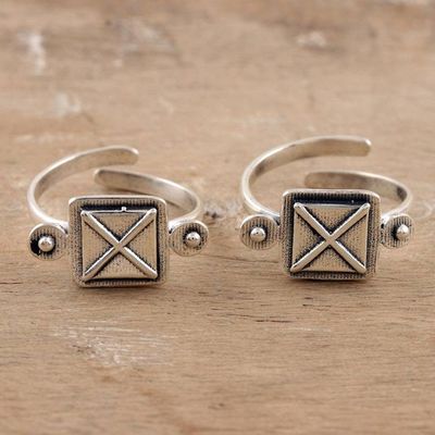 Alternate image for Hand Made Sterling Silver Toes Rings from India Pair Sky Plaza