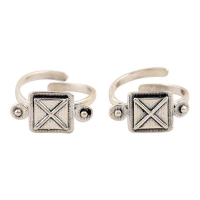 Alternate image for Hand Made Sterling Silver Toes Rings from India Pair Sky Plaza