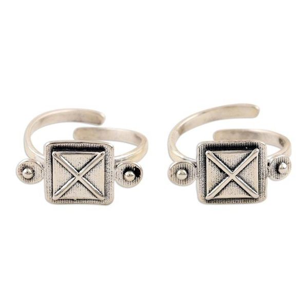 Alternate image for Hand Made Sterling Silver Toes Rings from India Pair Sky Plaza