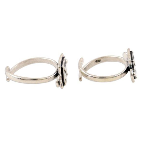 Alternate image for Hand Made Sterling Silver Toes Rings from India Pair Sky Plaza
