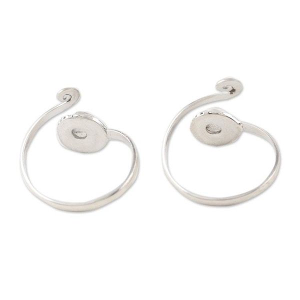 Alternate image for Rainbow Moonstone and Sterling Silver Toe Rings Pair Gemstone Spiral in Mist
