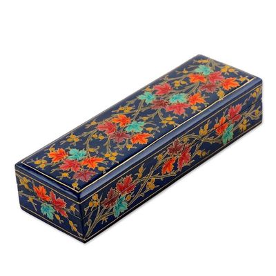 Alternate image for Indian Papier Mache and Weeping Willow Wood Box Chinar Pride in Blue