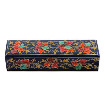 Alternate image for Indian Papier Mache and Weeping Willow Wood Box Chinar Pride in Blue